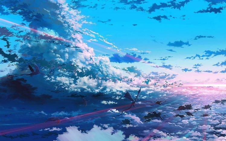 fantasy Art, Dragon, Sky, Anime, Digital Art HD Wallpaper Desktop Background