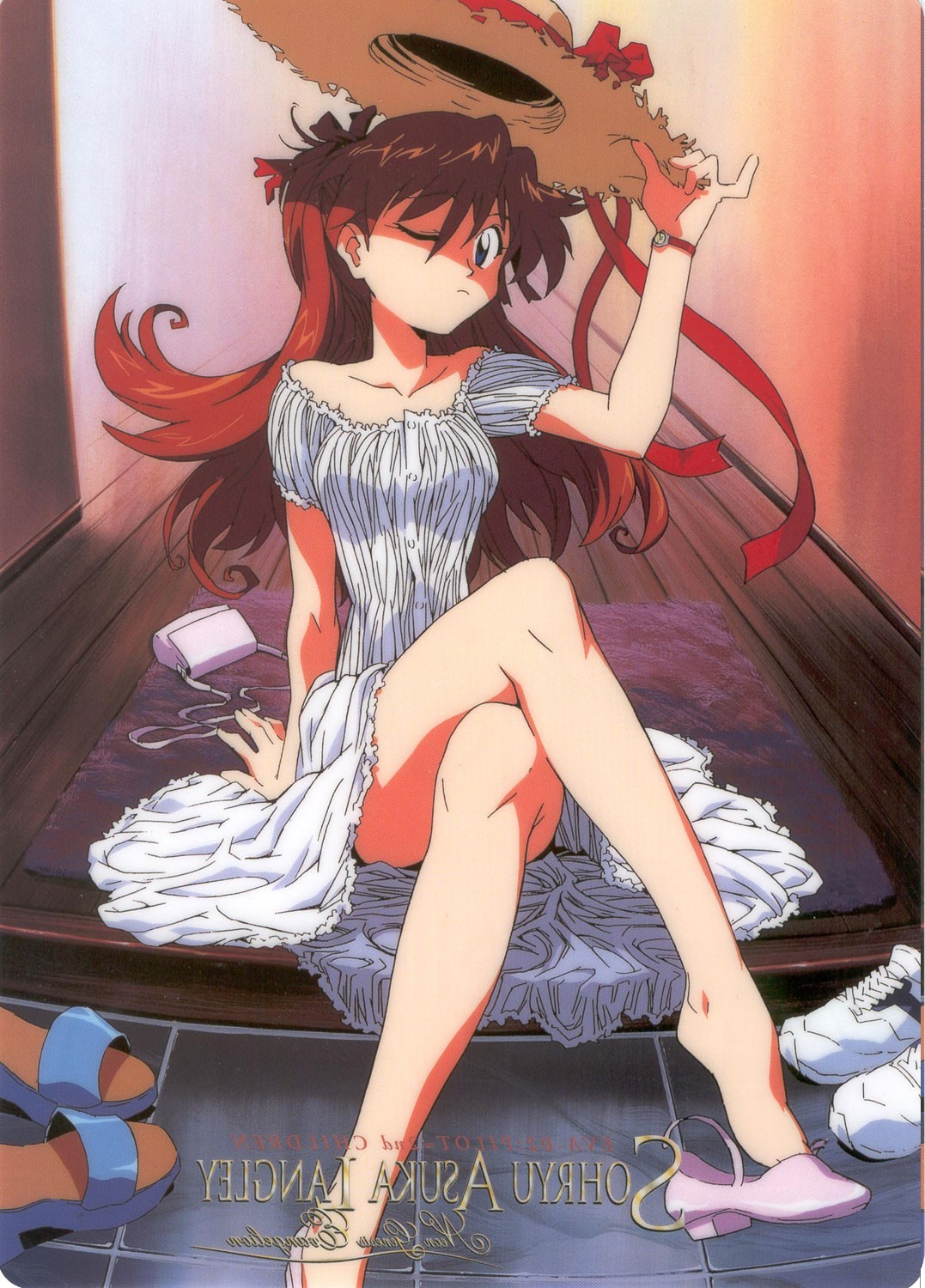 anime Girls, Neon Genesis Evangelion, Asuka Langley Soryu, Shoe Dangle Wallpaper