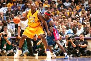 NBA, Basketball, Shaquille O’Neal, Los Angeles, Los Angeles Lakers, Ben Wallace, Detroit Pistons, Detroit