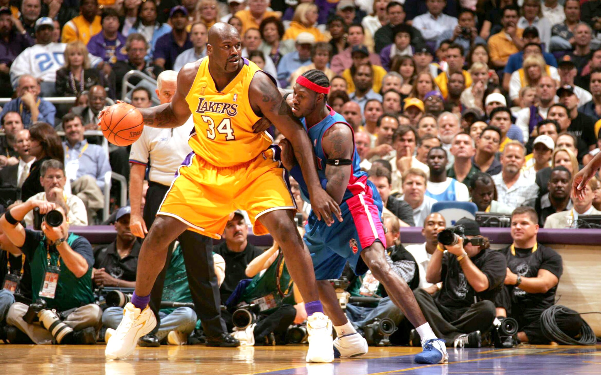 NBA, Basketball, Shaquille O'Neal, Los Angeles, Los Angeles Lakers, Ben Wallace, Detroit Pistons, Detroit Wallpaper