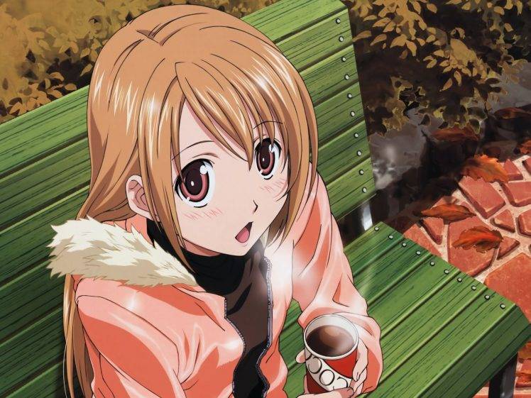 anime Girls, Fall, Coffee HD Wallpaper Desktop Background