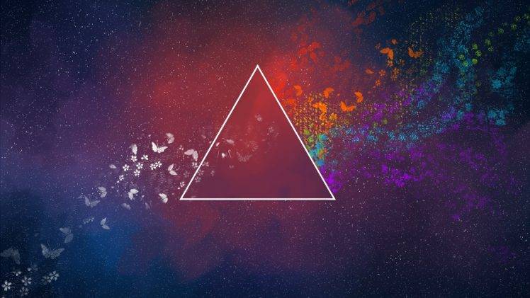 triangle, Colorful, Abstract, Butterfly, Pink Floyd HD Wallpaper Desktop Background