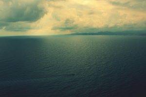 landscape, Sea, Boat, Sky, Clouds, Loneliness