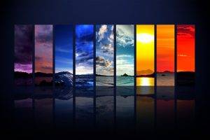 landscape, Rainbows, Digital Art, Adobe Photoshop, Four Seasons