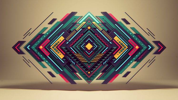colorful, Abstract, Geometry, Digital Art HD Wallpaper Desktop Background