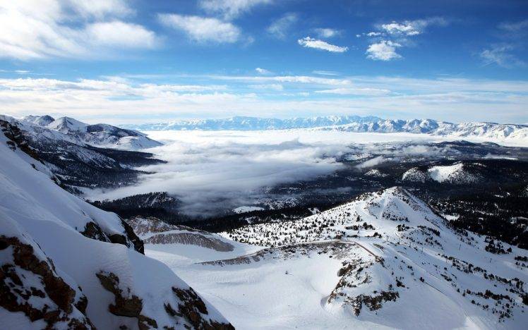 nature, Snow, Landscape, Clouds, Cold, Tundra, Mountain HD Wallpaper Desktop Background