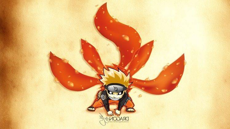 anime, Naruto Shippuuden, Uzumaki Naruto, Kyuubi, Chibi HD Wallpaper Desktop Background