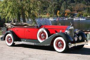 Packard, Vintage, Red, Car