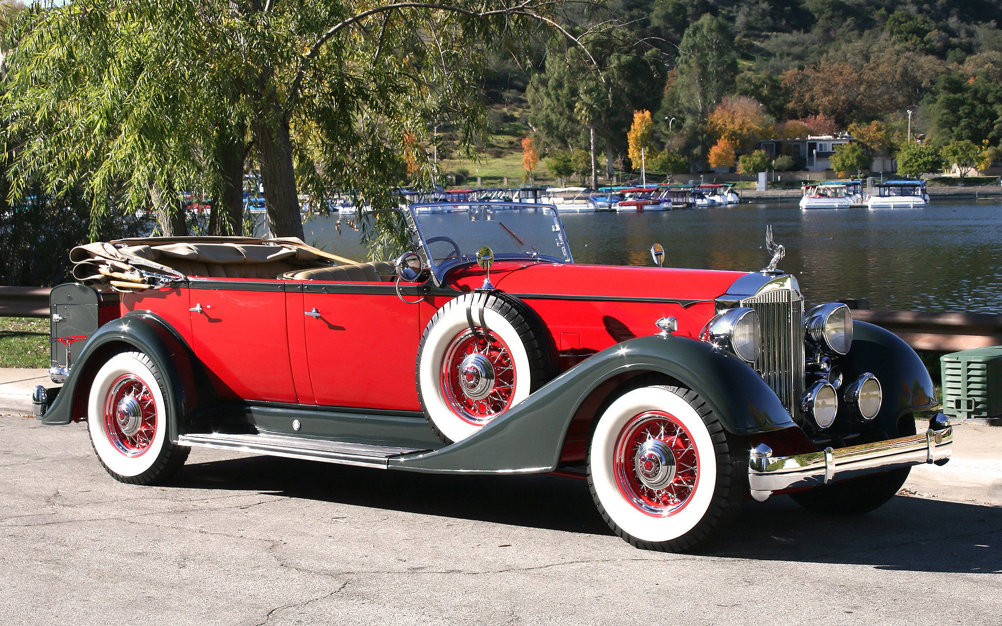 Packard, Vintage, Red, Car Wallpaper