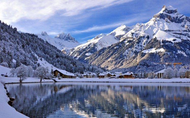 landscape, Mountain, Lake, Snow HD Wallpaper Desktop Background