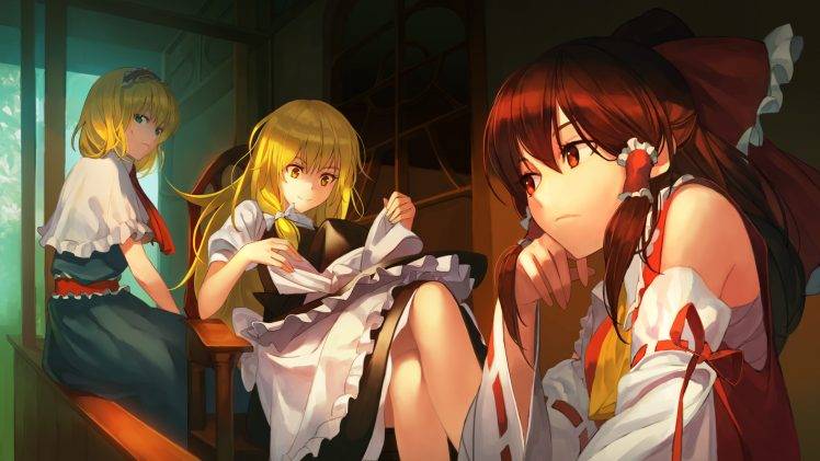 Touhou, Kirisame Marisa, Alice Margatroid, Anime, Anime Girls, Maid HD Wallpaper Desktop Background