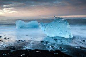iceberg, Beach, Stones, Ice, Landscape