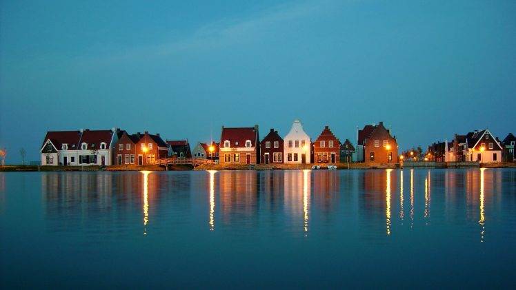 nature, Landscape, House, Netherlands, Lights, Water HD Wallpaper Desktop Background