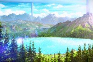 anime, Sword Art Online, Mountain, Trees