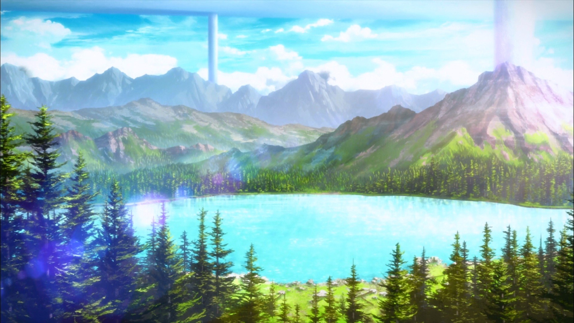 anime, Sword Art Online, Mountain, Trees Wallpaper