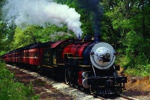 train, Vintage, Steam Locomotive, Trees