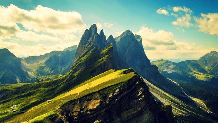 clouds, Trees, Nature, Hill, Landscape, Mountain HD Wallpaper Desktop Background
