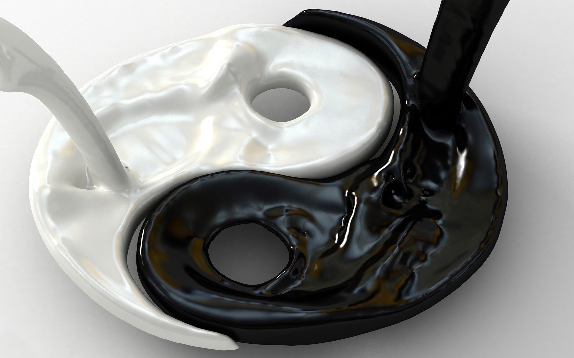 Yin And Yang, Liquid, Abstract Wallpaper