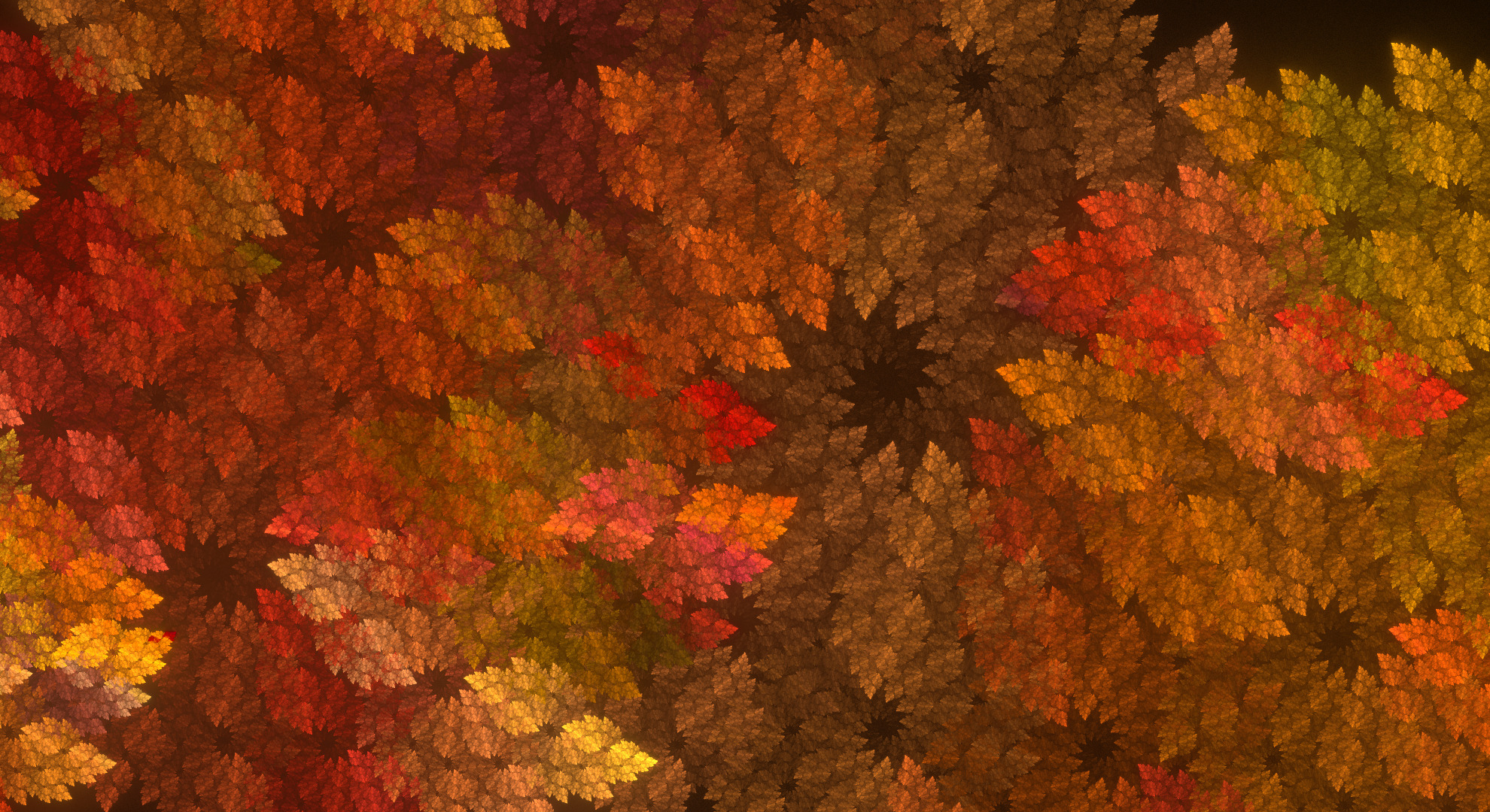abstract, Fractal, Leaves, Fall Wallpaper