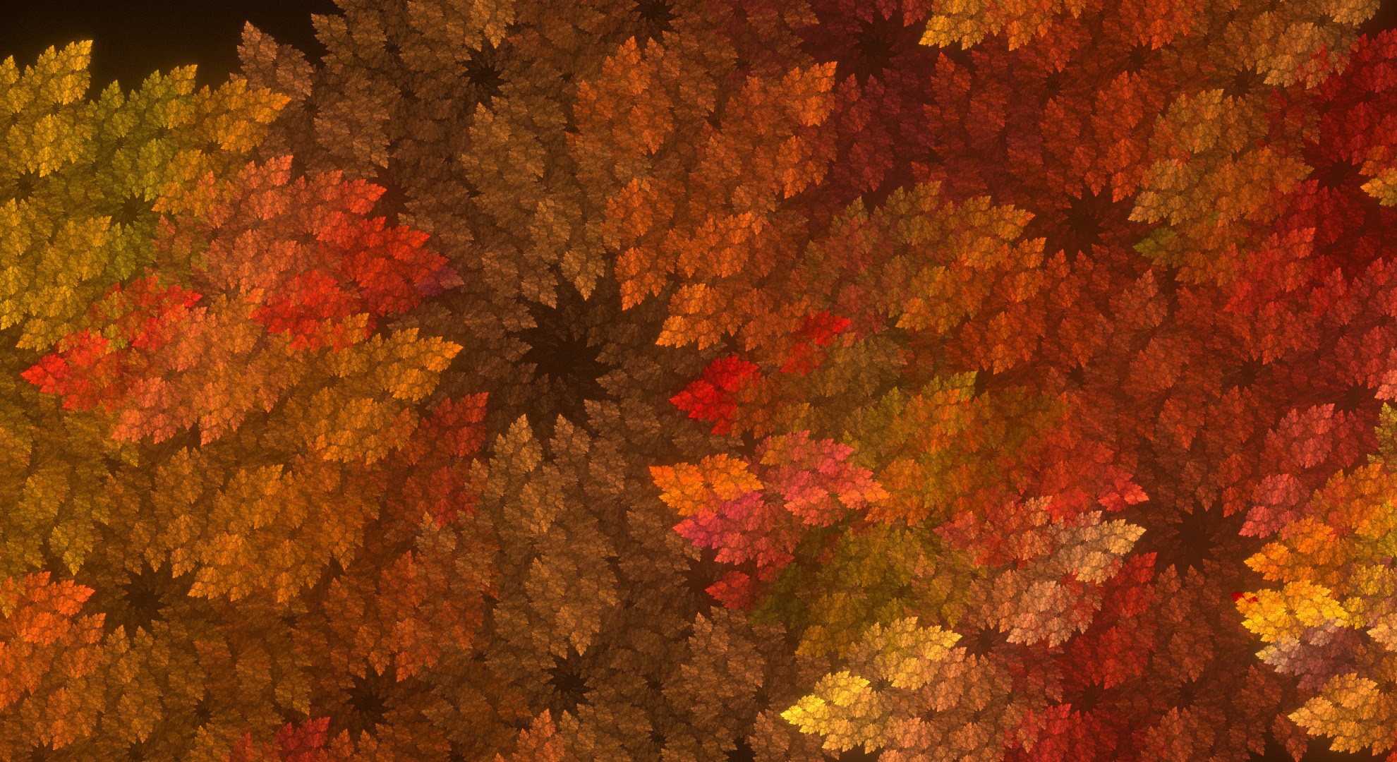 abstract, Fractal, Leaves, Fall Wallpaper