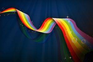 rainbows, Abstract, Colorful, Blue
