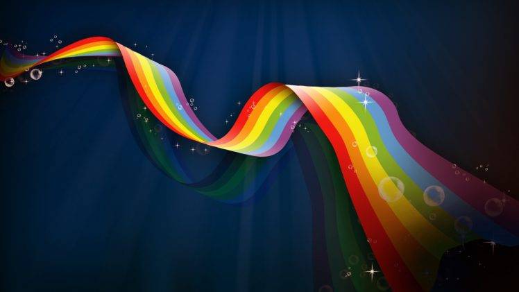 rainbows, Abstract, Colorful, Blue HD Wallpaper Desktop Background