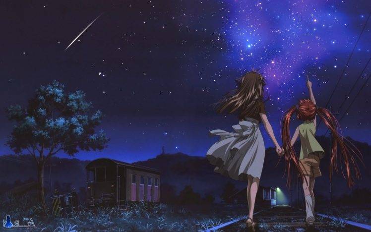 anime, Night, Stars, Shooting Stars, Air (anime) Wallpapers HD / Desktop  and Mobile Backgrounds