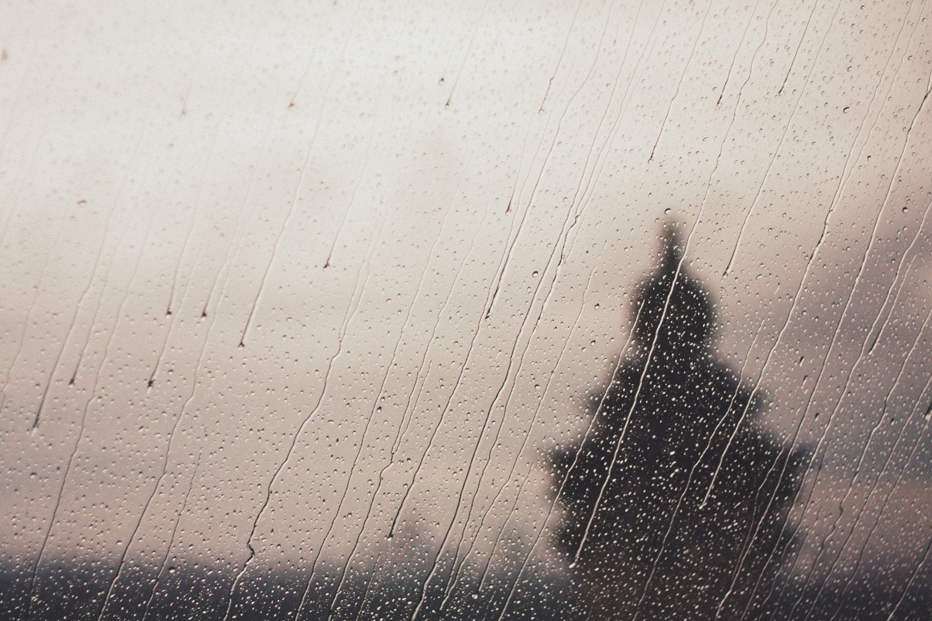 landscape, Water Drops, Rain, Trees, Water On Glass Wallpaper