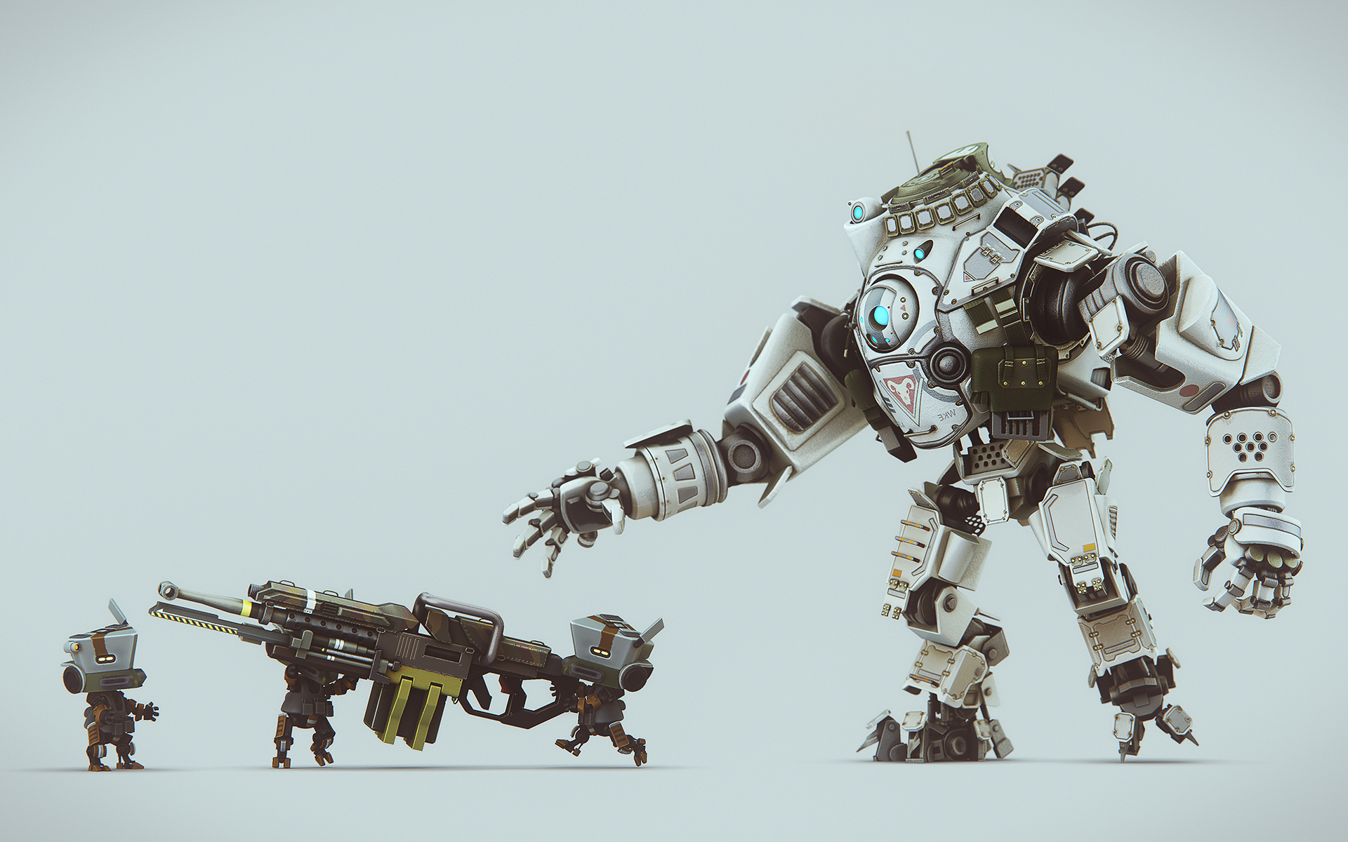 Titanfall, Anime, Rifles, Digital Art, SliD3, Robot, Weapon Wallpaper