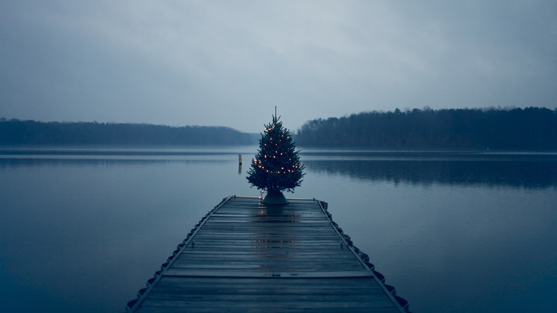 Christmas Tree, Pier, Lake Wallpapers HD / Desktop and Mobile Backgrounds