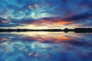 landscape, Lake, Clouds, Reflection, Nature