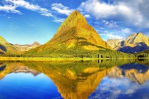mountain, Landscape, Reflection, Lake
