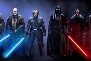 multiple Display, Star Wars, Darth Vader, Yoda, Obi Wan Kenobi, Luke Skywalker, Emperor Palpatine