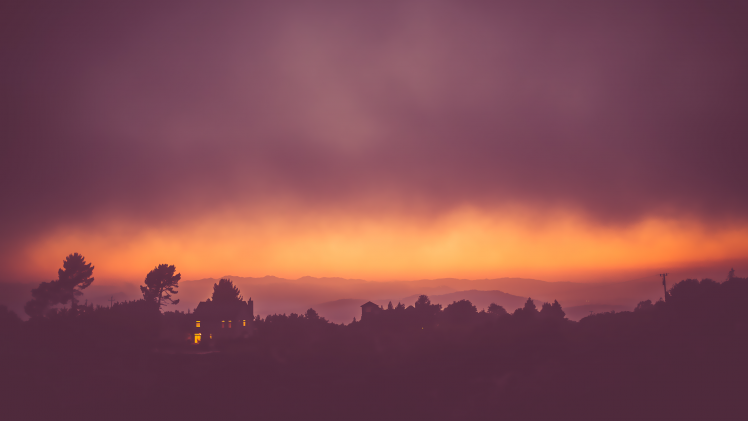 landscape, Mist, Sunset HD Wallpaper Desktop Background
