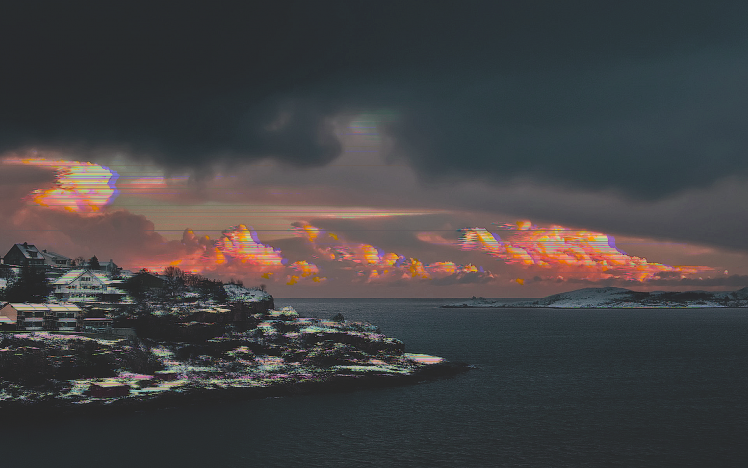 glitch Art, Sea, Landscape HD Wallpaper Desktop Background