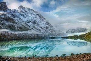 lake, Nature, Landscape, Mountain, Snow, Winter