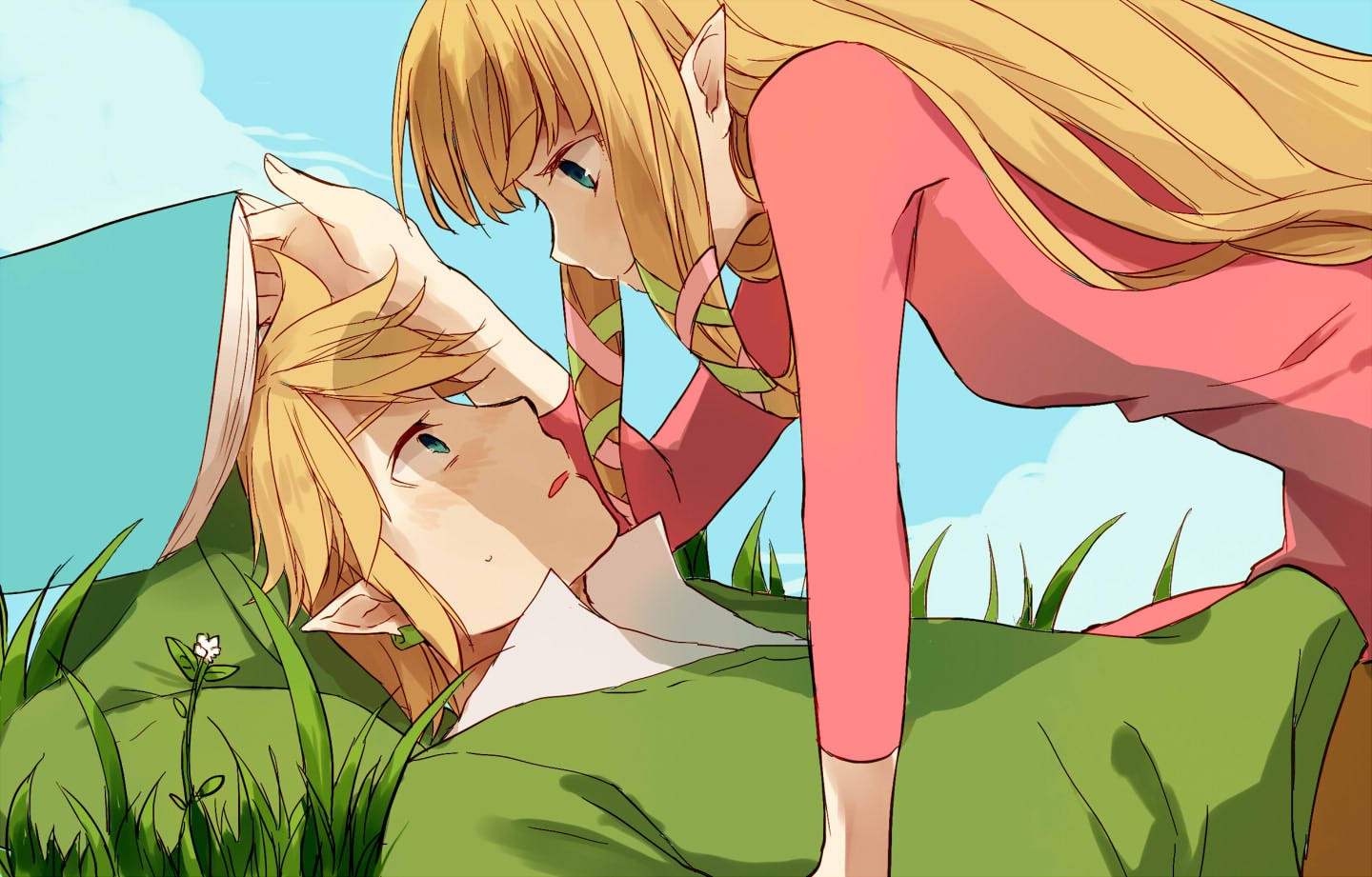 The Legend Of Zelda, Artwork, Link, Zelda, Princess Zelda, Couple, Anime Wallpaper