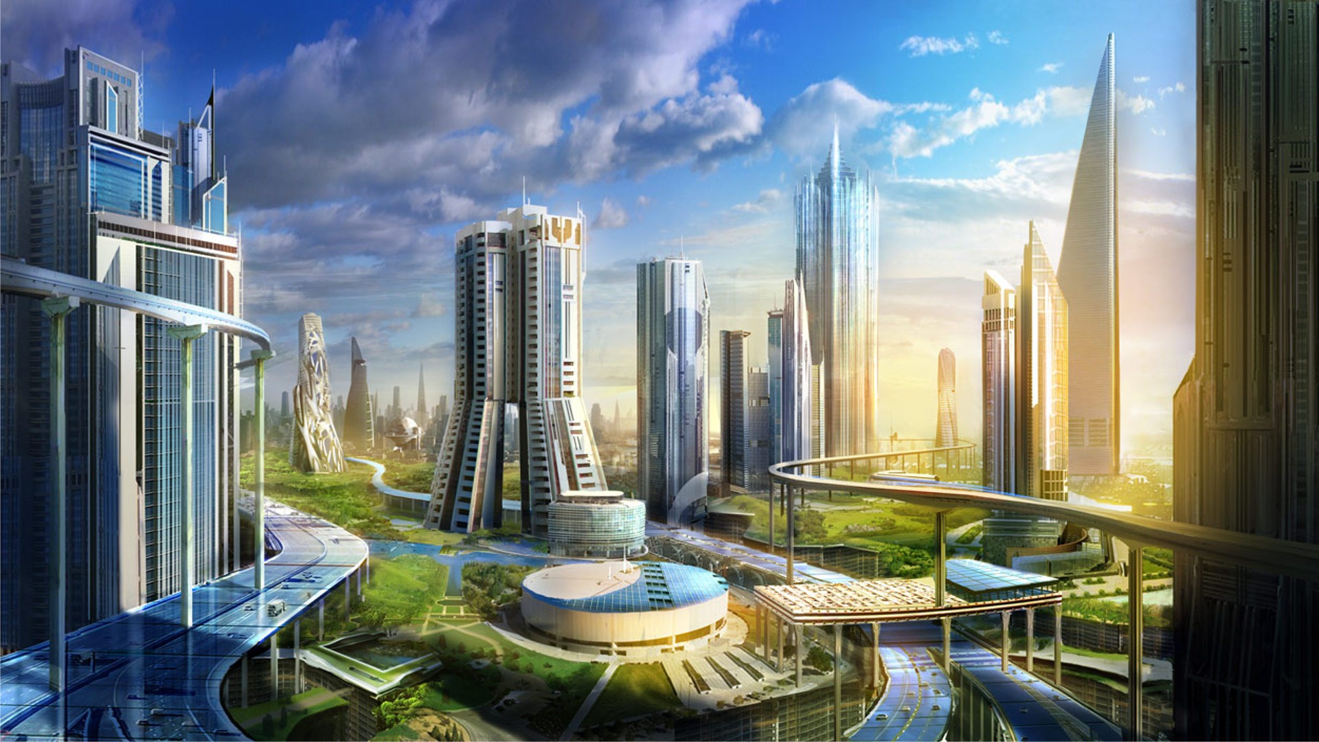 Futuristic City Wallpaper 1920x1080