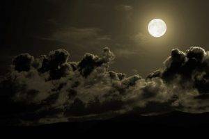 landscape, Storm, Moon, Sky
