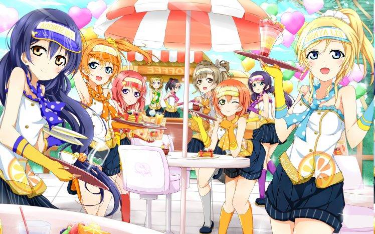 Love Live!, Anime, Hoshizora Rin, Ayase Eri, Sonoda Umi, Nishikino Maki, Toujou Nozomi, Minami Kotori, Koizumi Hanayo, Kousaka Honoka, Anime Girls HD Wallpaper Desktop Background