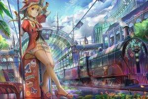 train, Anime Girls, Pirates, Artwork