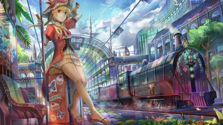 train, Anime Girls, Pirates, Artwork HD Wallpaper Desktop Background