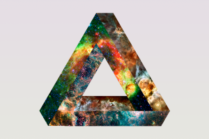 Penrose Triangle, Space, Simple Background, Abstract