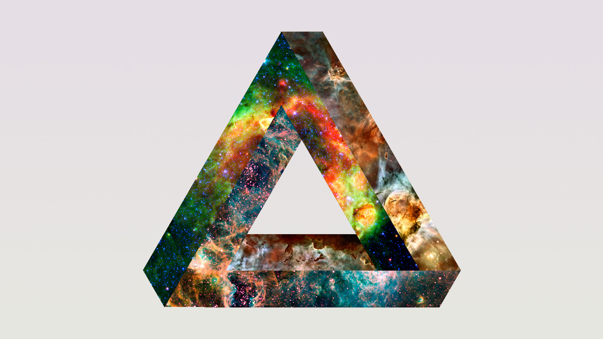Penrose Triangle, Space, Simple Background, Abstract Wallpaper