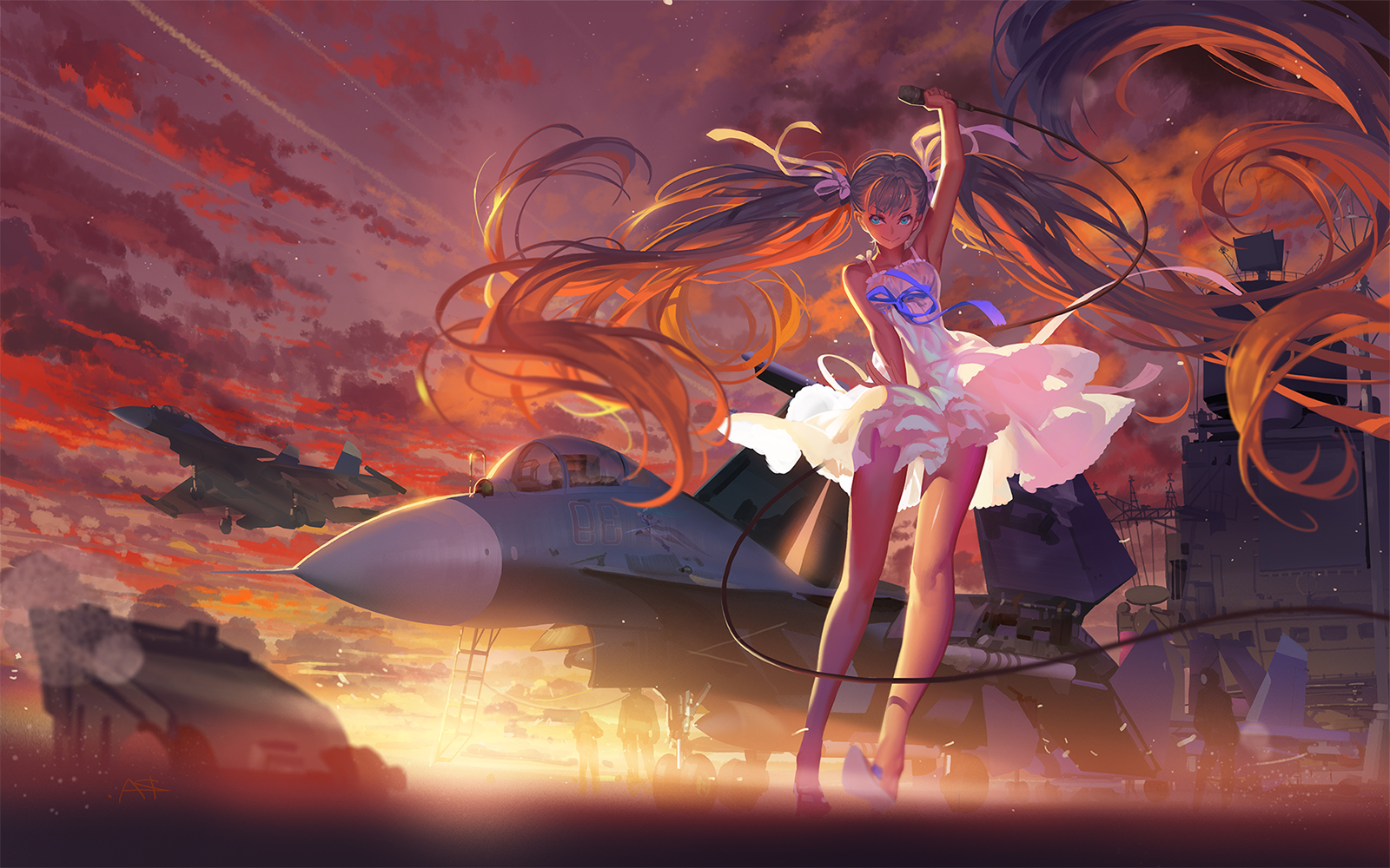 Vocaloid, Military Aircraft, Sukhoi, Women With Planes Wallpaper