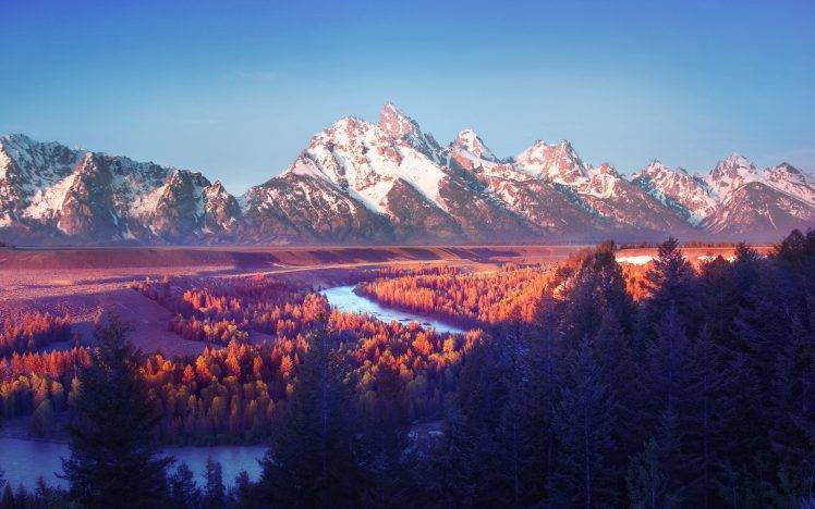 nature, Mountain, Forest, Landscape, River, Trees HD Wallpaper Desktop Background