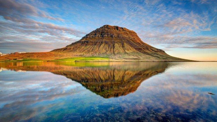 landscape, Mountain, Kirkjufell, Iceland, Lake HD Wallpaper Desktop Background