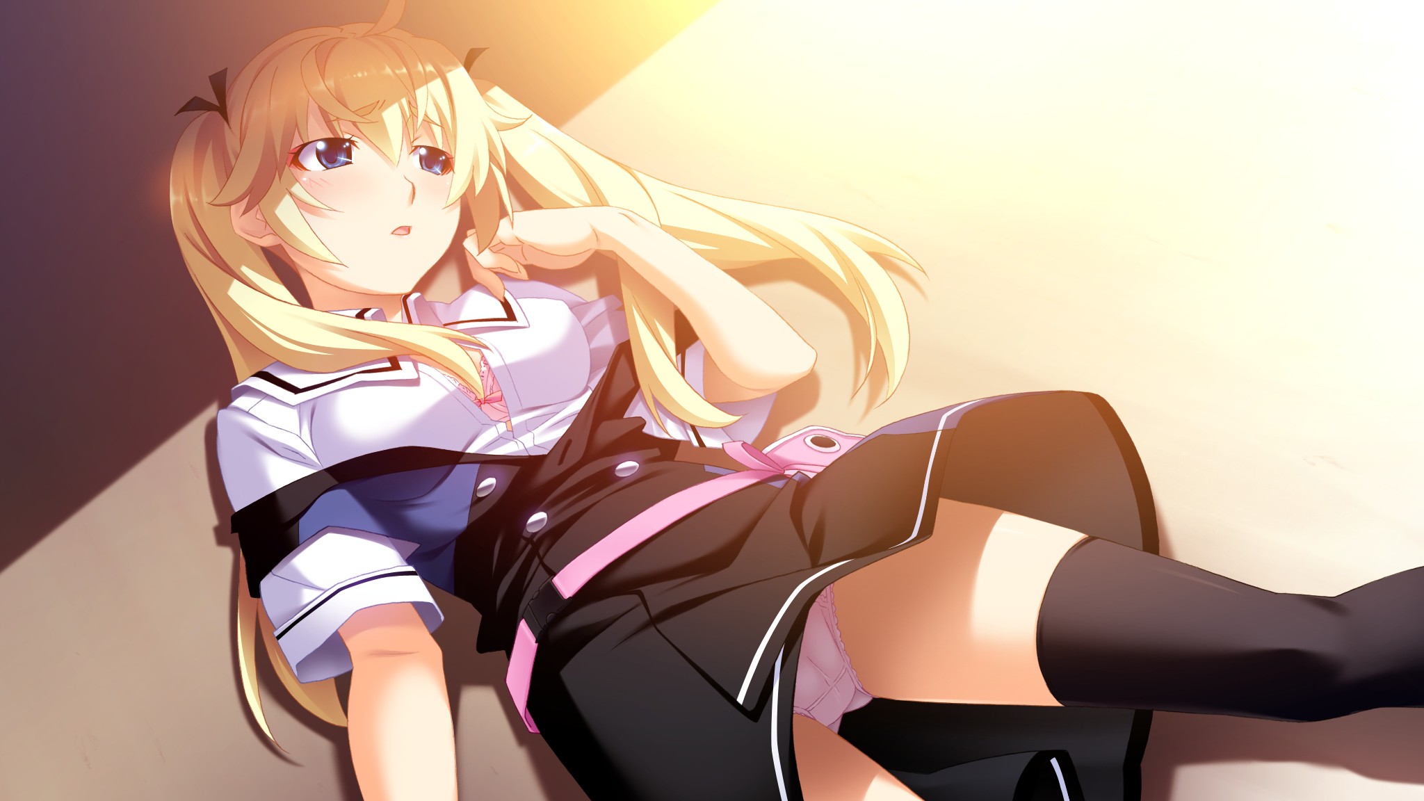 blonde, School Uniform, Anime, Upskirt, Grisaia No Kajitsu, Matsushima Michiru Wallpaper