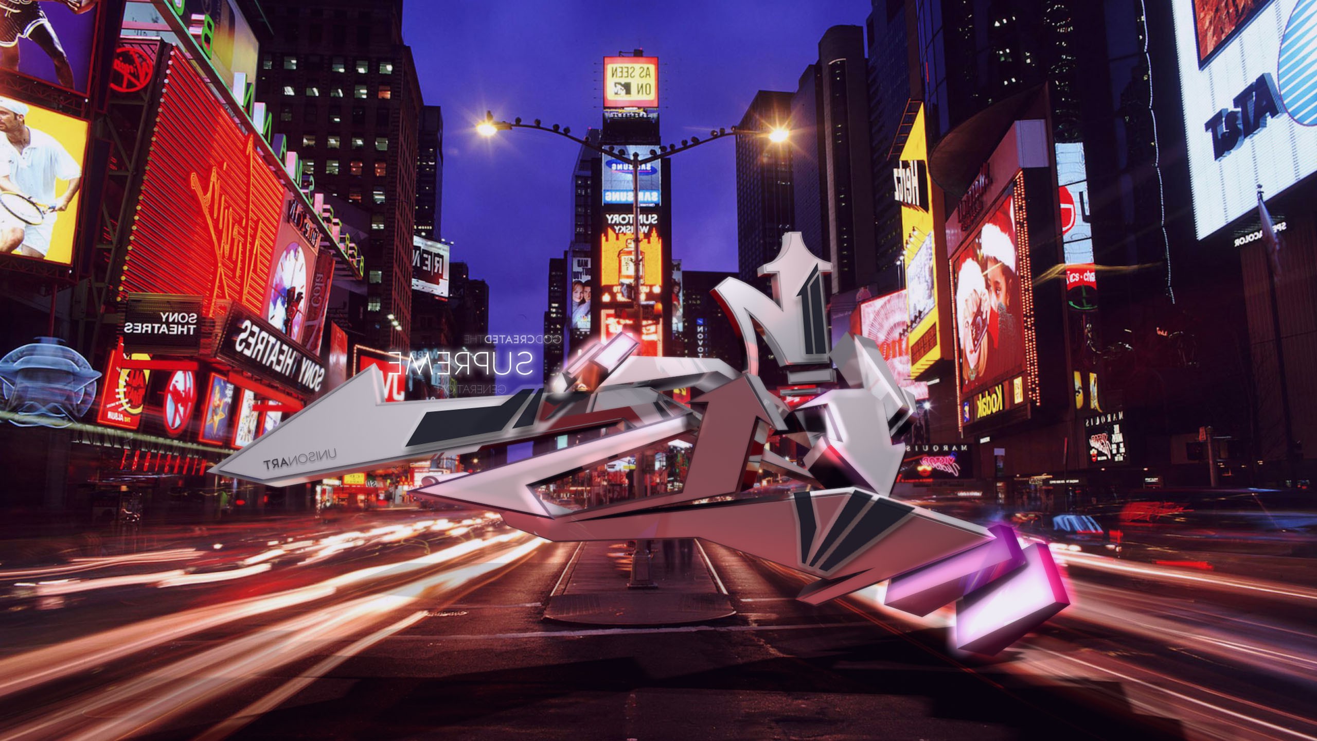 abstract, Graffiti, New York City, Times Square Wallpaper