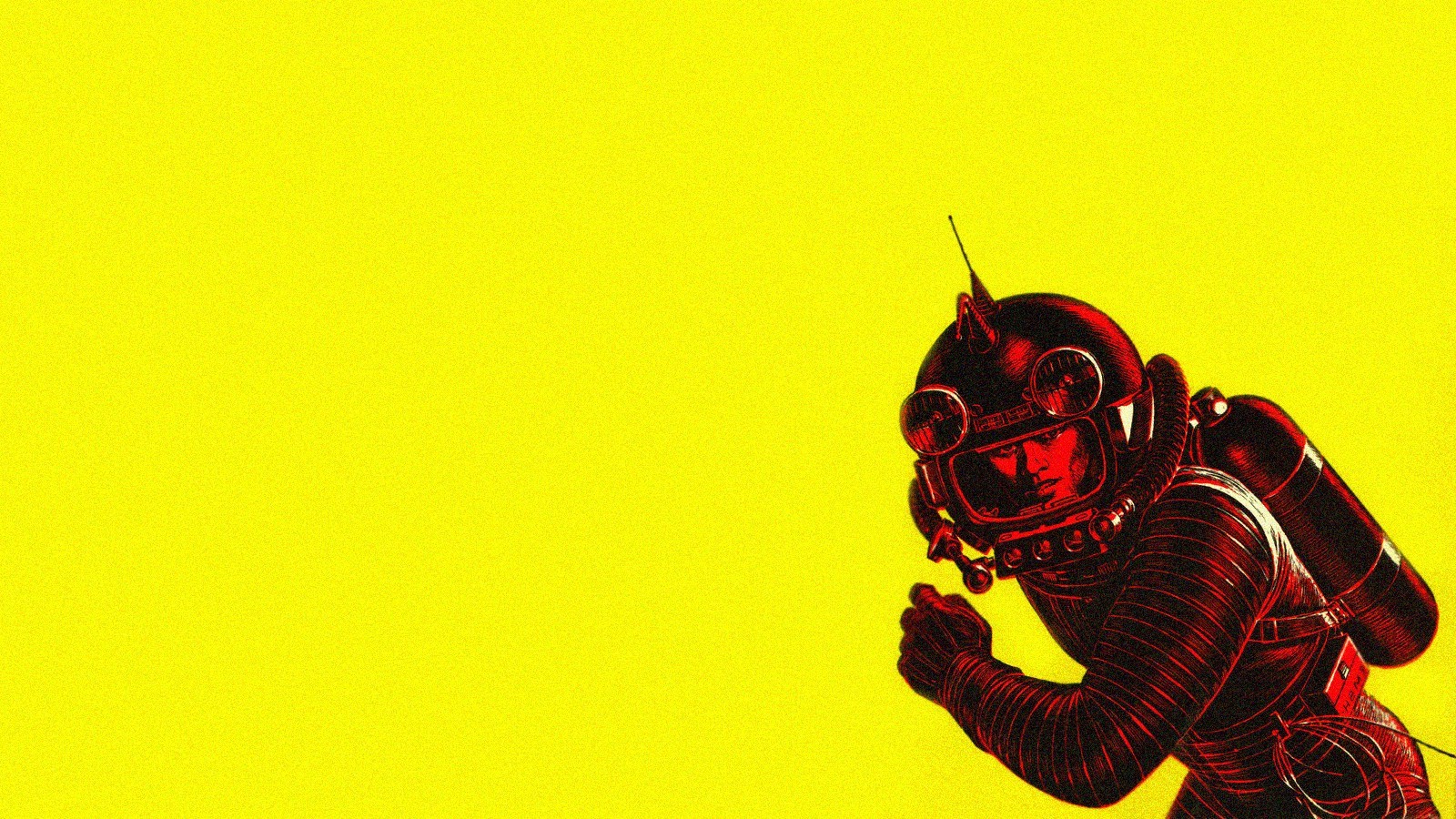 Have Space Suit Will Travel, Yellow Background, Vintage, Astronaut, Minimalism, Science Fiction Wallpaper